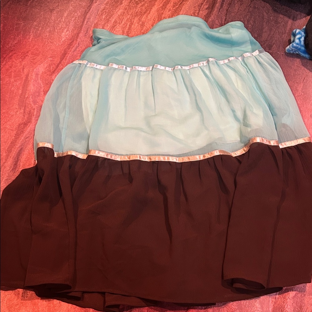 Flamingo Urban Light Blue and Black Mini‎ Skirt